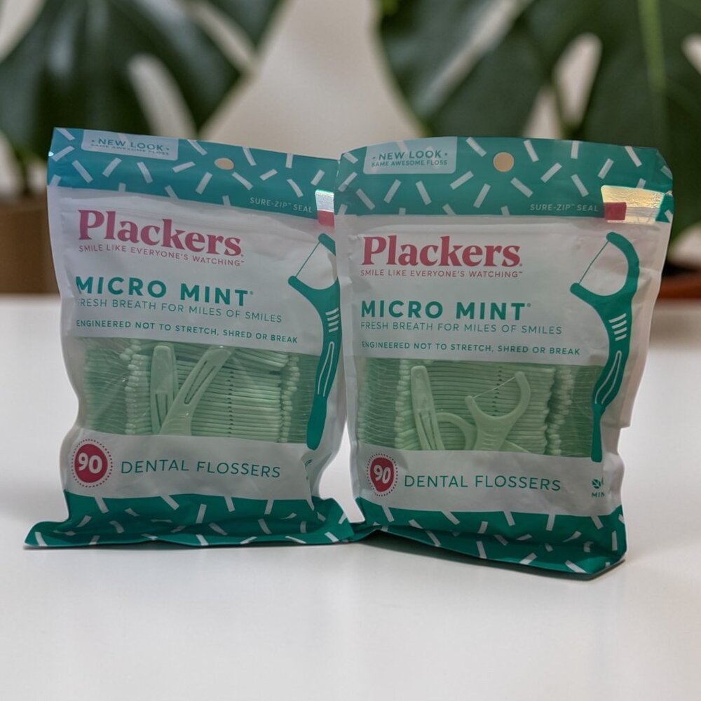 Plackers "Micro Mint" Dental Flossers SET of 3 - NEW